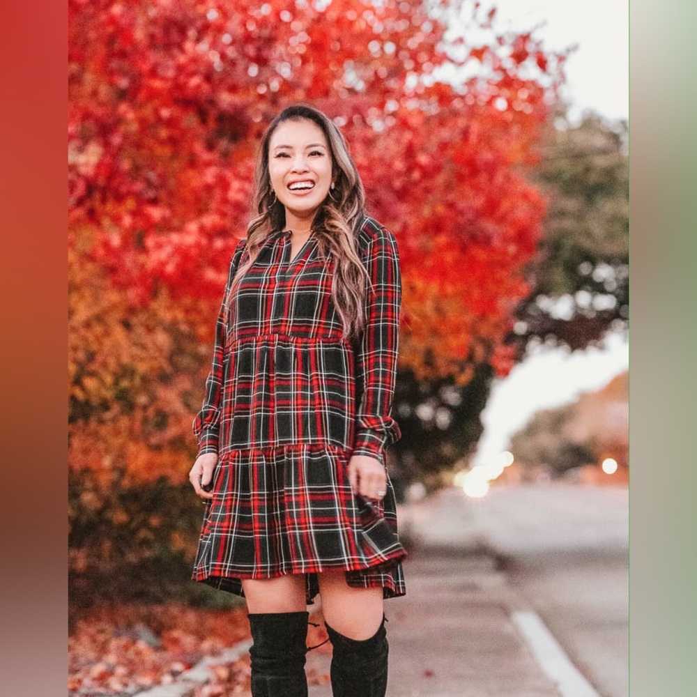 Loft Plaid Babydoll Dress